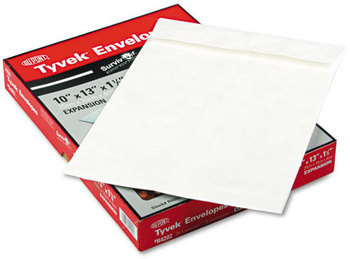 Survivor® Open End Expansion Mailers Made with Tyvek®,  10 x 13 x 1 1/2, White, 25/Box