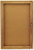 A Picture of product QRT-363 Quartet® Enclosed Indoor Cork Bulletin Board with Hinged Doors,  Natural Cork/Fiberboard, 24 x 36, Oak Frame