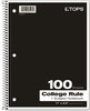 A Picture of product TOP-65161 TOPS™ Coil-Lock Wirebound Notebooks,  College/Medium, 11 x 8 1/2, White, 100 Sheets