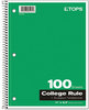 A Picture of product TOP-65161 TOPS™ Coil-Lock Wirebound Notebooks,  College/Medium, 11 x 8 1/2, White, 100 Sheets