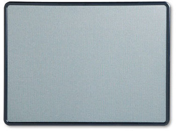 Quartet® Contour® Fabric Bulletin Board,  48 x 36, Light Blue, Plastic Navy Blue Frame