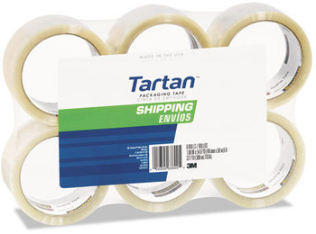 Tartan™ 3710 Packaging Tape 3" Core, 1.88" x 54.6 yds, Clear, 6/Pack