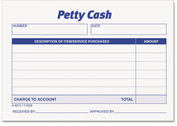 TOPS™ Petty Cash Slips,  3 1/2 x 5, 50/Pad, 12/Pack