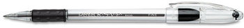 Pentel® R.S.V.P.® Stick Ballpoint Pen,  .7mm, Trans Barrel, Black Ink, Dozen