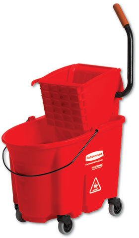 Plastic Mop Bucket w/ Wringer Rubbermaid Commercial Products WaveBrake 8.75  Gal.