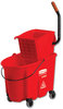 A Picture of product RCP-758888RED Rubbermaid® Commercial WaveBrake® Side-Press Wringer/Bucket Combo,  8.75 gal, Red