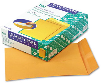 Quality Park™ Catalog Envelope,  9 x 12, Brown Kraft, 100/Box