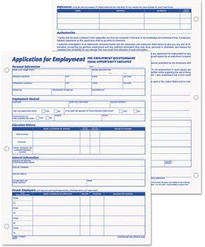 TOPS™ Employee Application Form,  8 3/8 x 11, 50/Pad, 2/Pack