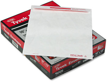 Quality Park™ Tamper-Indicating Mailers Made with Tyvek®,  Side Seam, 10 x 13, White, 100/Box