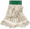 A Picture of product RCP-D252WHI Rubbermaid® Commercial Super Stitch® Blend Mop,  Cotton/Synthetic, Medium, Green/White