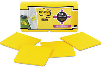 Post-it® Notes Super Sticky Full Adhesive Notes,  3 x 3, Electric Yellow, 12/Pack