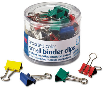 Officemate Assorted Colors Binder Clips,  Metal, 3/4", Assorted Colors, 36/Pack