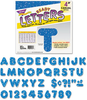 TREND® Ready Letters® Sparkles Letter Set,  Blue Sparkle, 4"h, 71/Set