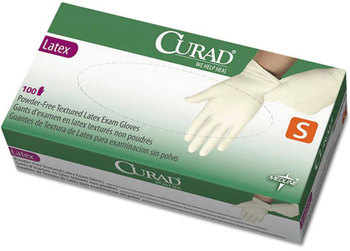 Curad® Latex Exam Gloves,  Powder-Free, Small, 100/Box