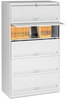 A Picture of product TNN-FS351LLGY Tennsco Fixed Shelf Lateral File,  36w x 16 1/2d x 63 1/2, Light Gray