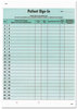 A Picture of product TAB-14532 Tabbies® Patient Sign-In Label Forms,  8 1/2 x 11 5/8, 125 Sheets/Pack, Green