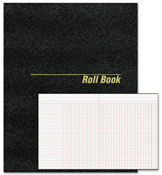 National® Roll Call Book,  9-1/2 x 7-7/8, Black, 48 Pages