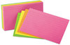 A Picture of product OXF-40279 Oxford® Index Cards,  3 x 5, Glow Green/Yellow, Orange/Pink, 100/Pack