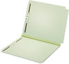 A Picture of product PFX-45715 Pendaflex® Dual-Tab Pressboard Fastener Folder 2" Expansion, 2 Fasteners, Letter Size, Light Green Exterior, 25/Box