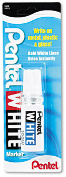 Pentel® White Permanent Marker,  Broad Tip, White