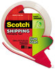 A Picture of product MMM-3450SRD Scotch® Sure Start Packaging Tape with Dispenser, 3" Core, 1.88" x 38.2 yds, Clear