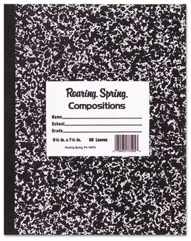 Roaring Spring® Marble Cover Composition Book,  Wide Rule, 9 3/4 x 7 1/2, 60 Pages