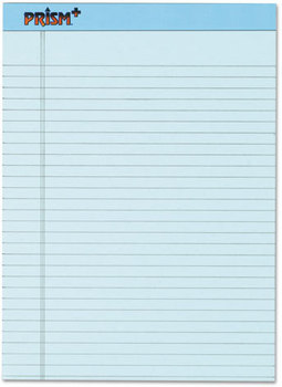 TOPS™ Prism™ + Colored Writing Pads,  8 1/2 x 11 3/4, Blue, 50 Sheets, Dozen
