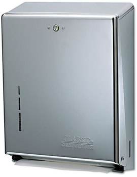 San Jamar® C-Fold/Multifold Towel Dispenser,  Chrome,  11 3/8 x 4 x 14 3/4