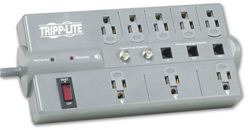 Tripp Lite Protect It!™ Eight-Outlet Surge Suppressor,  8 Outlets, 8 ft Cord, 2160 Joules, Dark Gray