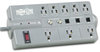 A Picture of product TRP-TLP808TELTV Tripp Lite Protect It!™ Eight-Outlet Surge Suppressor,  8 Outlets, 8 ft Cord, 2160 Joules, Dark Gray