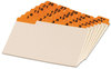 A Picture of product OXF-04634 Oxford® Manila Index Card Guides with Laminated Tabs,  Daily, 1/5 Tab, Manila, 4 x 6, 31/Set
