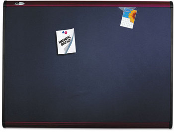 Quartet® Prestige Plus® Magnetic Fabric Bulletin Boards,  72 x 48, Mahogany Frame