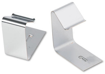 Quartet® Flexible Metal Cubicle Panel Hangers,  1 1/2" - 2 1/2" Panels, Silver, 2/Set