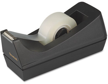 Scotch® 1" Core Desk Tape Dispensers,  1" Core, Weighted Non-Skid Base, Black