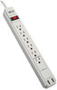 A Picture of product TRP-TLP606USB Tripp Lite Protect It!™ Six-Outlet Surge Suppressor,  6 Outlets, 6 ft Cord, 990 Joules, Cool Gray