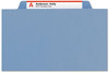 A Picture of product SMD-13701 Smead™ Colored Top Tab Classification Folders with SafeSHIELD® Coated Fasteners Four 2" Expansion, 1 Divider, Letter Size, Blue Exterior, 10/Box