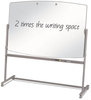 A Picture of product QRT-3640TE Quartet® Total Erase® Reversible Mobile Presentation Easel,  72 x 48, White Surface, Neutral Frame