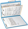 A Picture of product SMD-13701 Smead™ Colored Top Tab Classification Folders with SafeSHIELD® Coated Fasteners Four 2" Expansion, 1 Divider, Letter Size, Blue Exterior, 10/Box