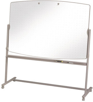 Quartet® Total Erase® Reversible Mobile Presentation Easel,  72 x 48, White Surface, Neutral Frame