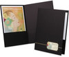 A Picture of product OXF-04161 Oxford® Monogram Executive Twin Pocket Folders,  Premium Cover Stock, Black/Gold, 4/Pack