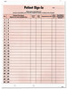 A Picture of product TAB-14530 Tabbies® Patient Sign-In Label Forms,  8 1/2 x 11 5/8, 125 Sheets/Pack, Salmon