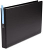 A Picture of product UNV-35419 Universal® Ledger-Size Round Ring Binder with Label Holder 3 Rings, 1" Capacity, 11 x 17, Black