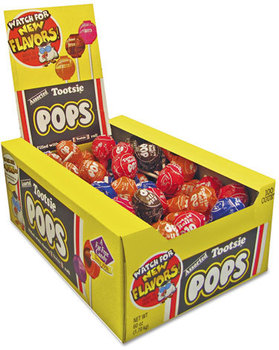 Tootsie Roll® Tootsie Pops,  0.6 oz, Assorted Flavors, 100/Box