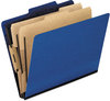 A Picture of product PFX-2257BL Pendaflex® Six-Section PressGuard® Colored Classification Folders,  Legal, Blue, 10/Box