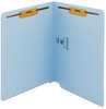 A Picture of product SMD-25040 Smead™ Heavyweight Colored End Tab Fastener Folders 0.75" Expansion, 2 Fasteners, Letter Size, Blue Exterior, 50/Box