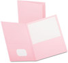 A Picture of product OXF-57568 Oxford® Twin-Pocket Folder,  Embossed Leather Grain Paper, Pink