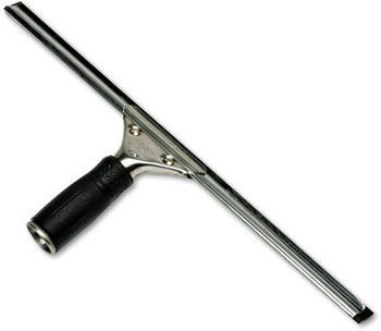 Unger® Pro Stainless Steel Squeegees. 16 in / 40 cm. Silver/Black. 10/case.