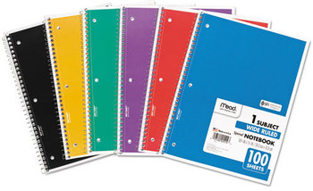 Mead® Spiral® Notebook,  Perforated, Legal Rule, 10 1/2 x 8, White, 100 Sheets
