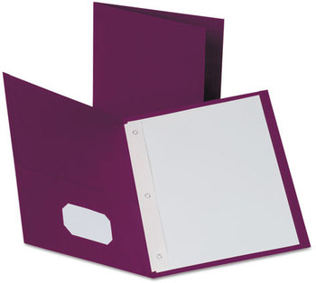 Oxford® Twin-Pocket Folder with Prong Fasteners,  Letter, 1/2" Capacity, Burgundy, 25/Box