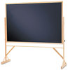 A Picture of product QRT-WTR406810 Quartet® Reversible Chalkboard,  72 x 48, Black Surface, Oak Frame